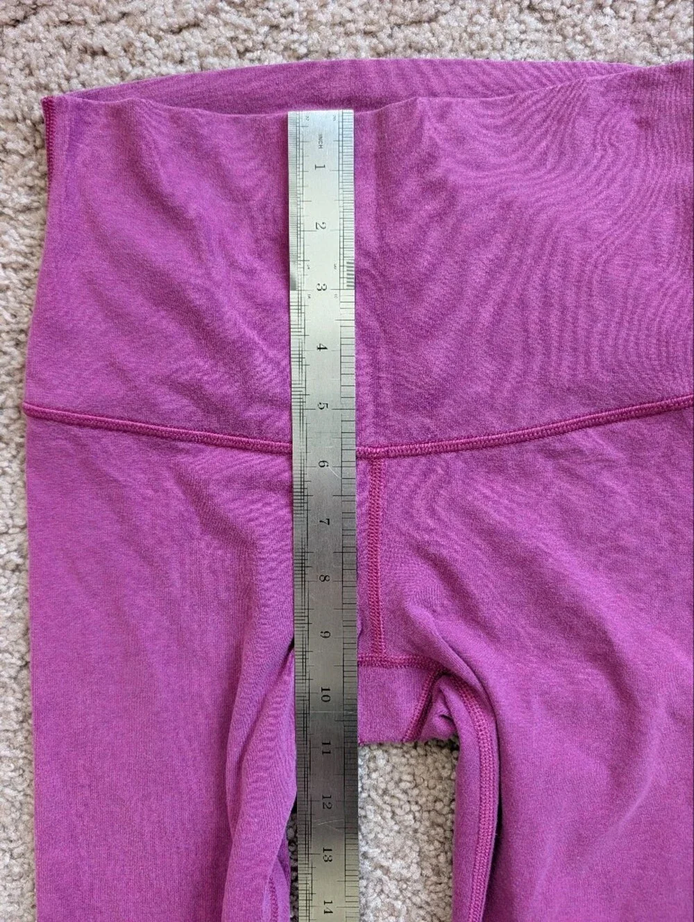 Lululemon Womens Purple Roll Down Waist Wunder Under Crop II Leggings Size 4
